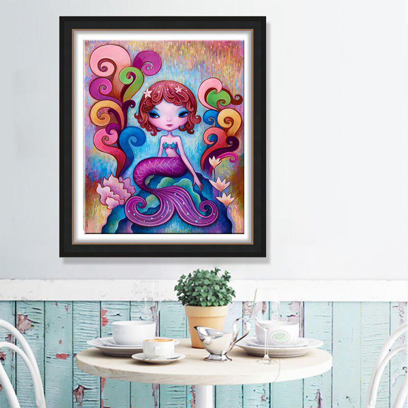 5D DIY Diamantbroderi Sjöjungfru Flicka Diamantmålning Korsstygn Hel Rund Borr Rhinestone