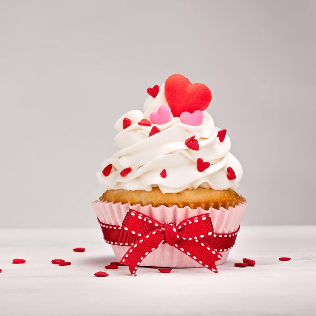 6 Pcs Valentine's Day Fondant Molds Wedding Fondant Cake Molds Bear Heart Love Lips Gift Shape Candy Silicone Molds Chocolate Mould for Cake Topper