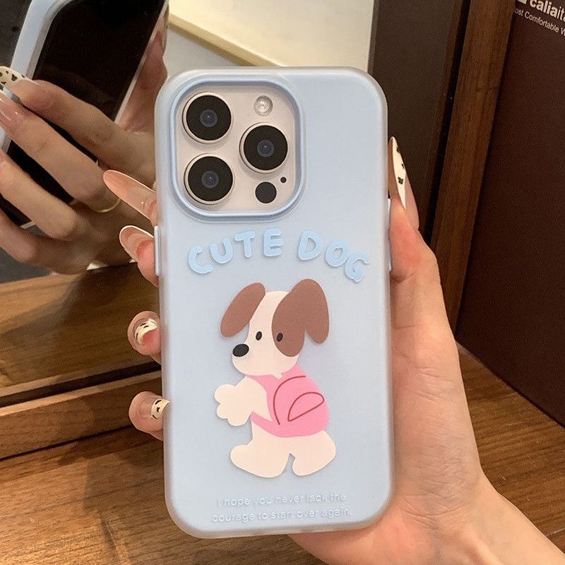 

Pink Schoolbag Puppy for IPhone14/15pro for Apple 16 Mobile Phone Case 11 Cute 12pro Niche 13pro For Apple 16E