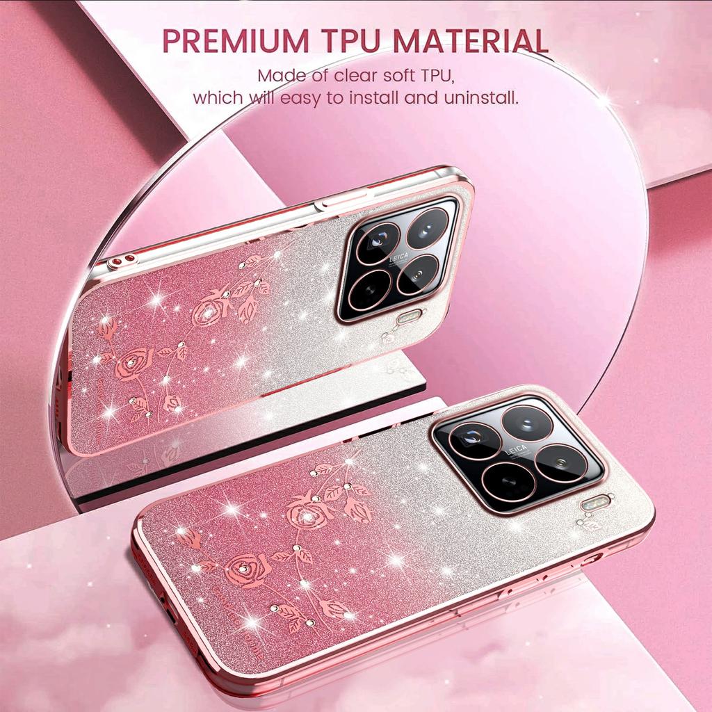 KADEM For Xiaomi 15S Pro Case Flower TPU Flexible Gradient Phone Cover