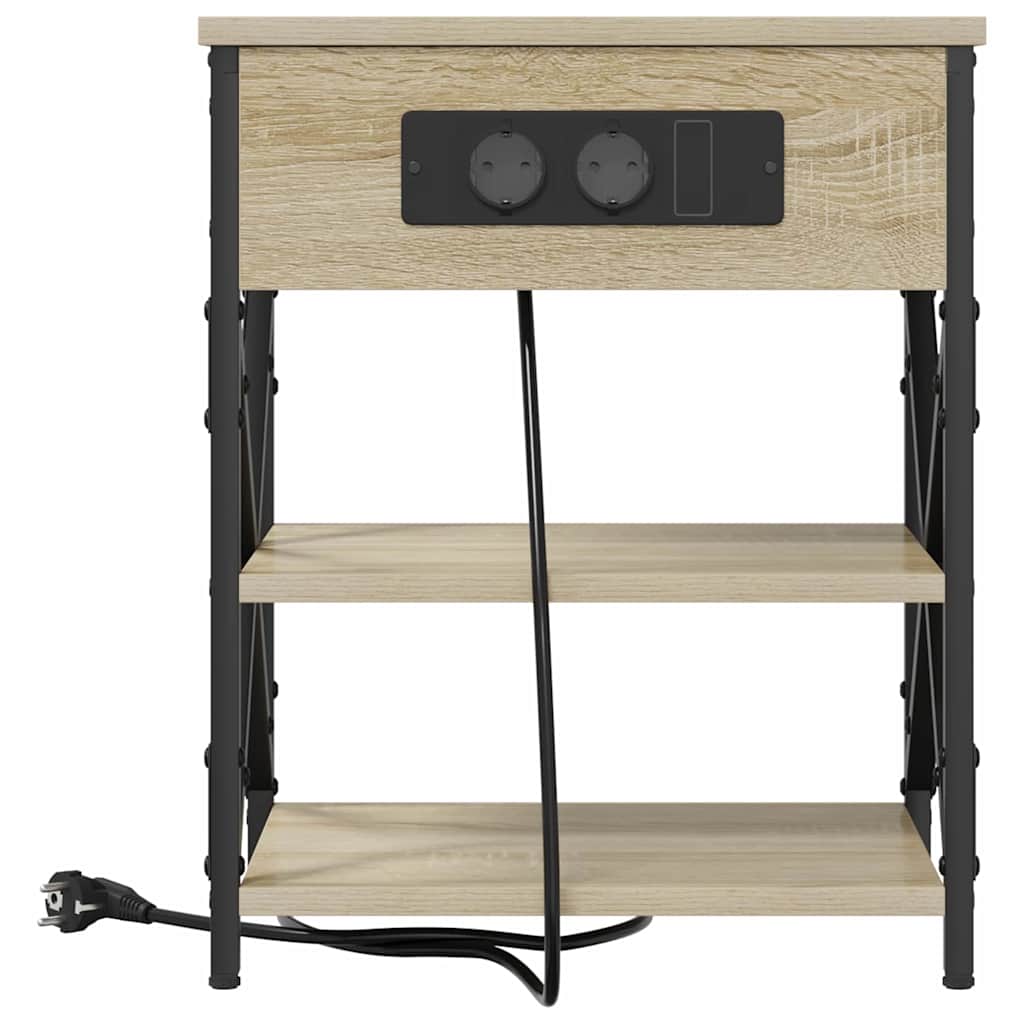 Nightstand with Shelf Sonoma Oak 41 x 31 x 51 cm Wood Based Material