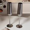 Champagne Flutes Laser Silver Glass Cup Luxury Champagne for Christmas Party Wedding Birthday Anniversary Home Bar Accessories