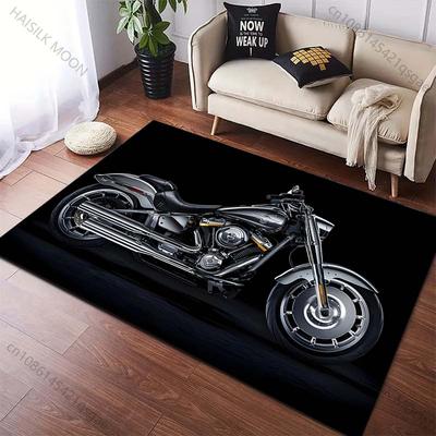 1 Stück Cooles Motorradmuster Teppich für Wohnzimmer Schlafzimmer Sofa Heimdeko Rutschfeste Fußmatte Große Größe Luxusgeschenk
