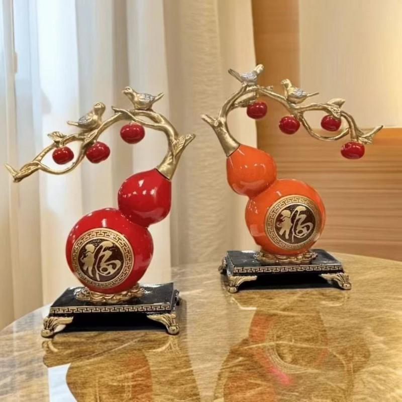 Resin Chinese-Style Gourd TV Stand Decorative Cabinet Living Room Entryway Home Decor