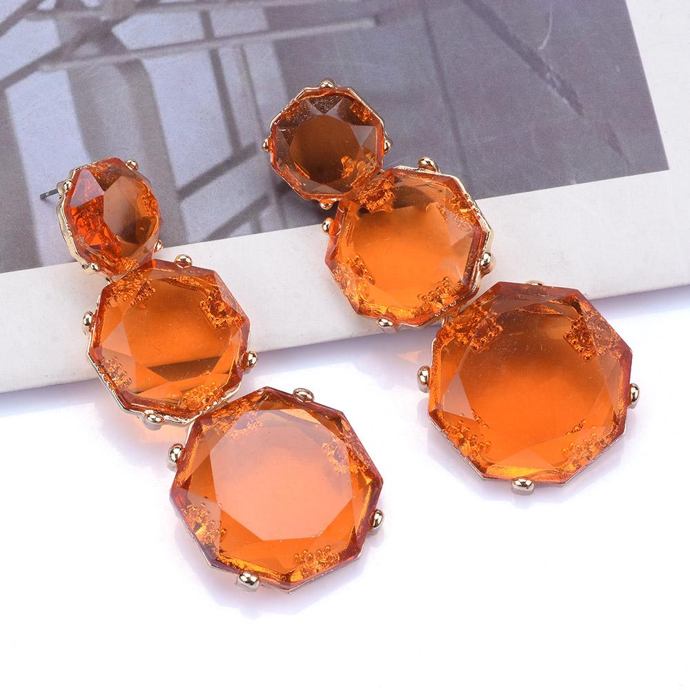 2026 New Gray Pink Blue White Orange Resin Dangle Earrings Women Indian Ethnic Geometric Statement Party Drop Earrings Jewelry