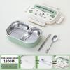 Boîte à lunch Bento pour enfants, à couvercle rabattable, en acier inoxydable 316, compatible micro-ondes, avec compartiments pour les aliments, à décorer soi-même et décorée de dessins animés.