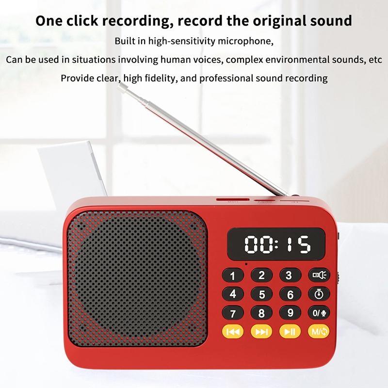 Bluetooth 5.0 Portable Fm Radio Small Emergency Recargable Sound Box Mini Vintage Speaker Mp3 Player Support Tf Card Usb Drive