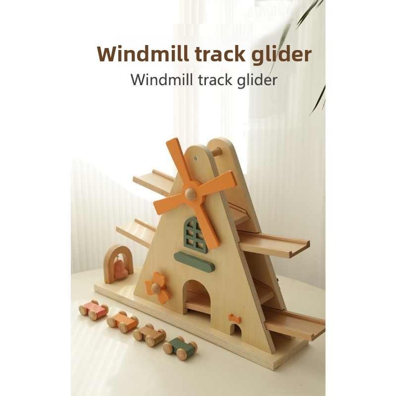 Holzschienen-Trägheitsgleiter-Spielzeug für Kinder, Bildungs- und Gehirnentwicklung