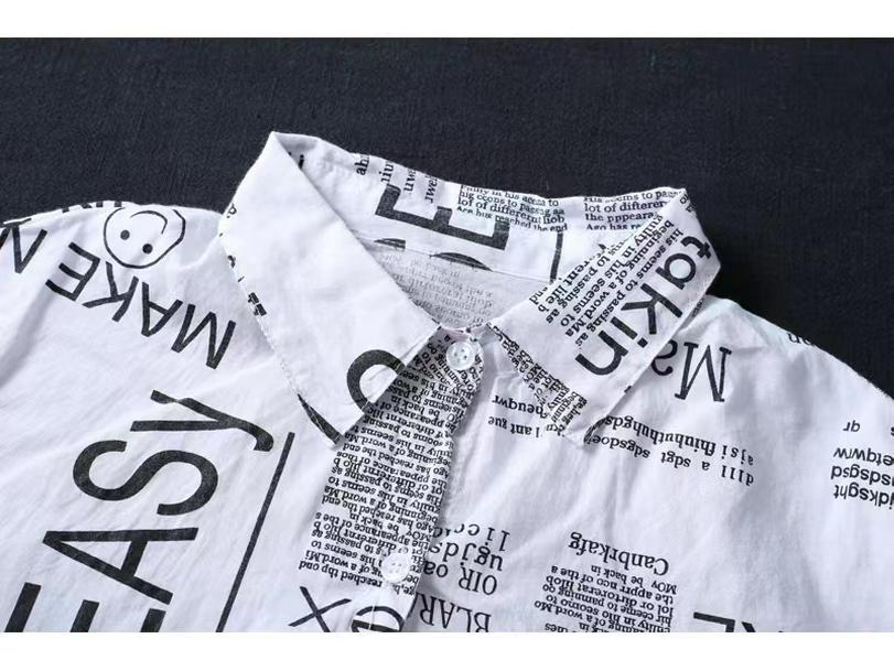 Cardigan de damă de lungime medie: Design Literar la Modă, Imprimeu cu Litere, Croială Largă, Protecție Solară Versatilă.