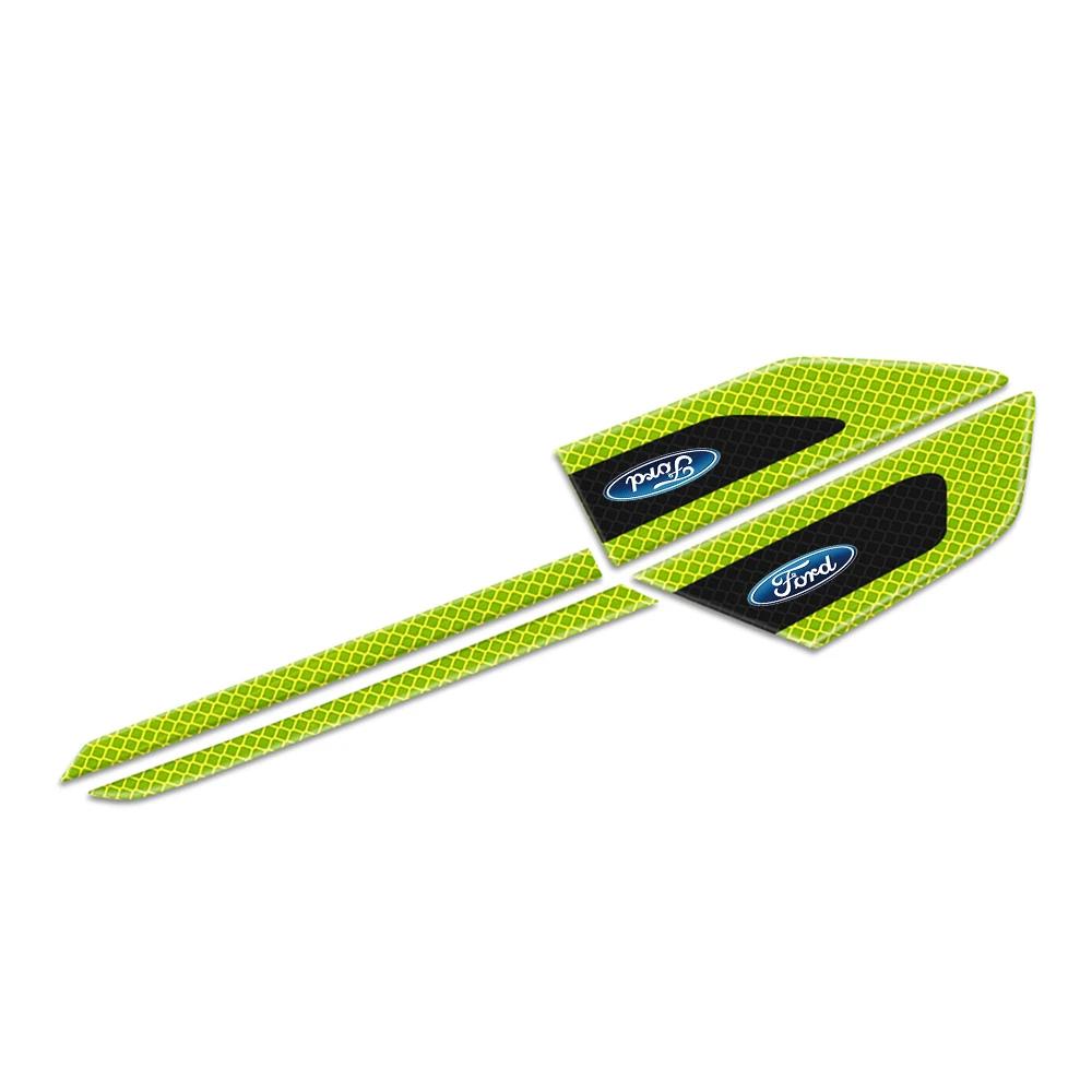 2Pcs Reflective Car Truck Safety Warning Tape Door Fender Bumper Strips Secure Reflector Stickers For Ford Fiesta Mondeo Fusion
