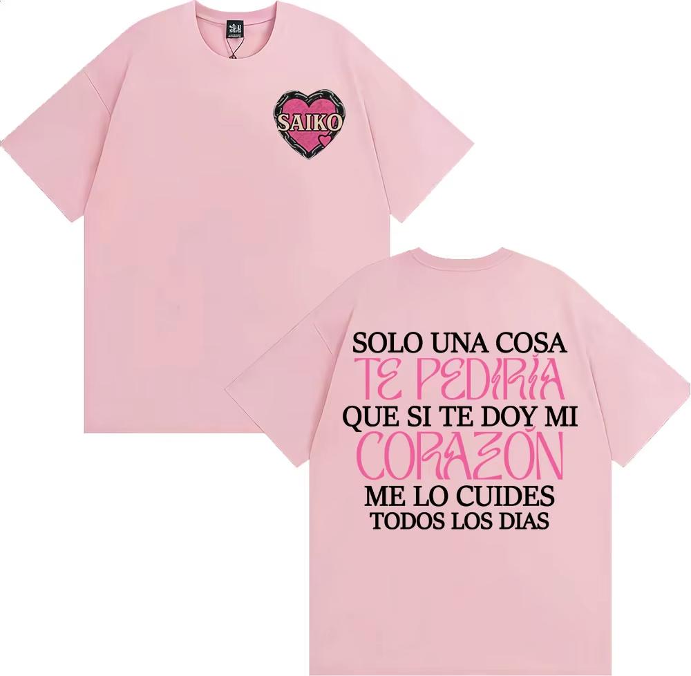 Rapper SAIKO Corazón Album Letters Print Tee Shirt Men Women Fashion Hip Hop Gothic Tshirt Cotton  Casual  T Shirt