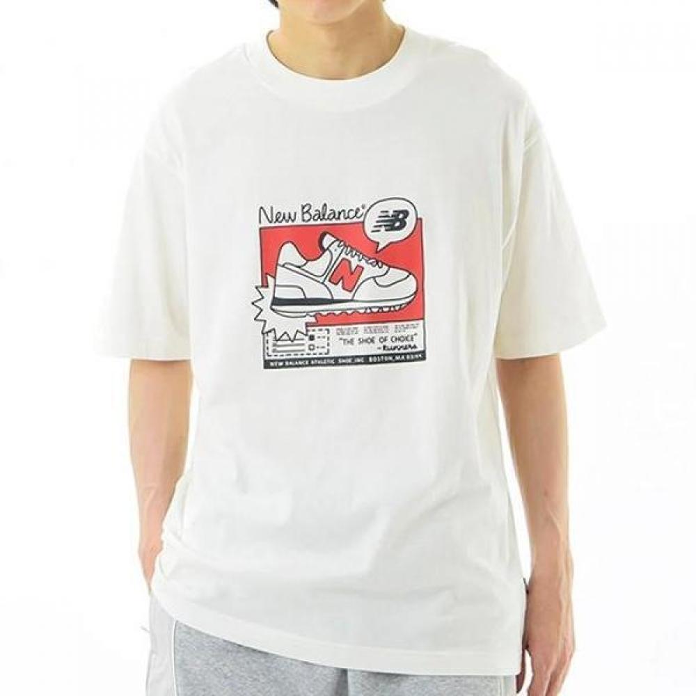 

New Balance Мужская графическая футболка с коротким рукавом белая nbneebS361 10 100(L)