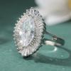 Fashion Sparkling Design Full Synthetic Zirconia Eye Shaped Ring for Women's Elegant Classic Banquet Wedding Engagement Jewelry