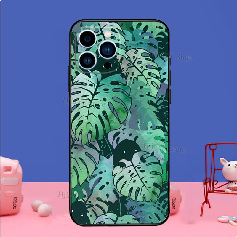 

Чехол для телефона Leaves Monstera Green для iPhone 11 12 13 Pro Max Mini X XS XR 7 8 Plus SE2 Funda Coque Capa Cover iPhone 13Pro MAX