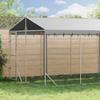 Vidaxl Kojec Dla Psa, Z Dachem, Srebrny, 3X7,5X2,5 M, Stal