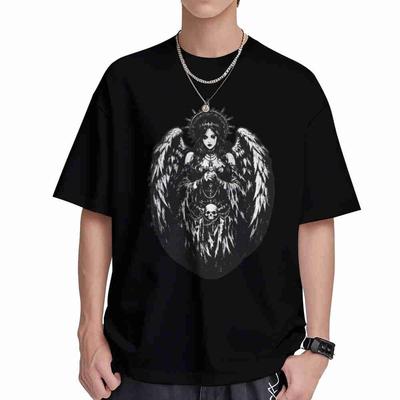 Gothic Angel Grunge Short Sleeve Tee 100 Cotton TShirt