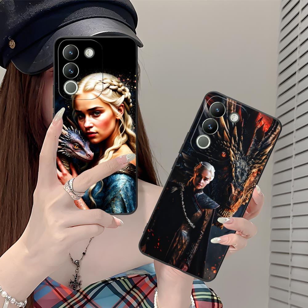 Dragon Queen Matte TPU Mobile Phone Case for VIVO Y77 76 75 74 73 72 58 56 55 51 50 38 36 Y19 Y18 Y03 Y01 5G Colorful Cover