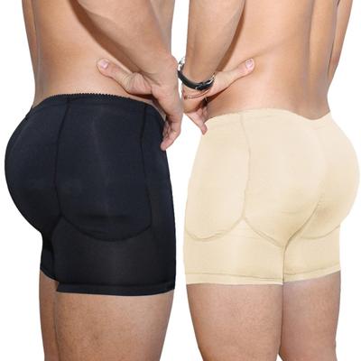 Men Underpants Breathable Pad Filling Shapewear Thick Fake Butt High Elastic Butt Lifted Solid Color Anti-septic Men Boxers Underwear Butt Lifter