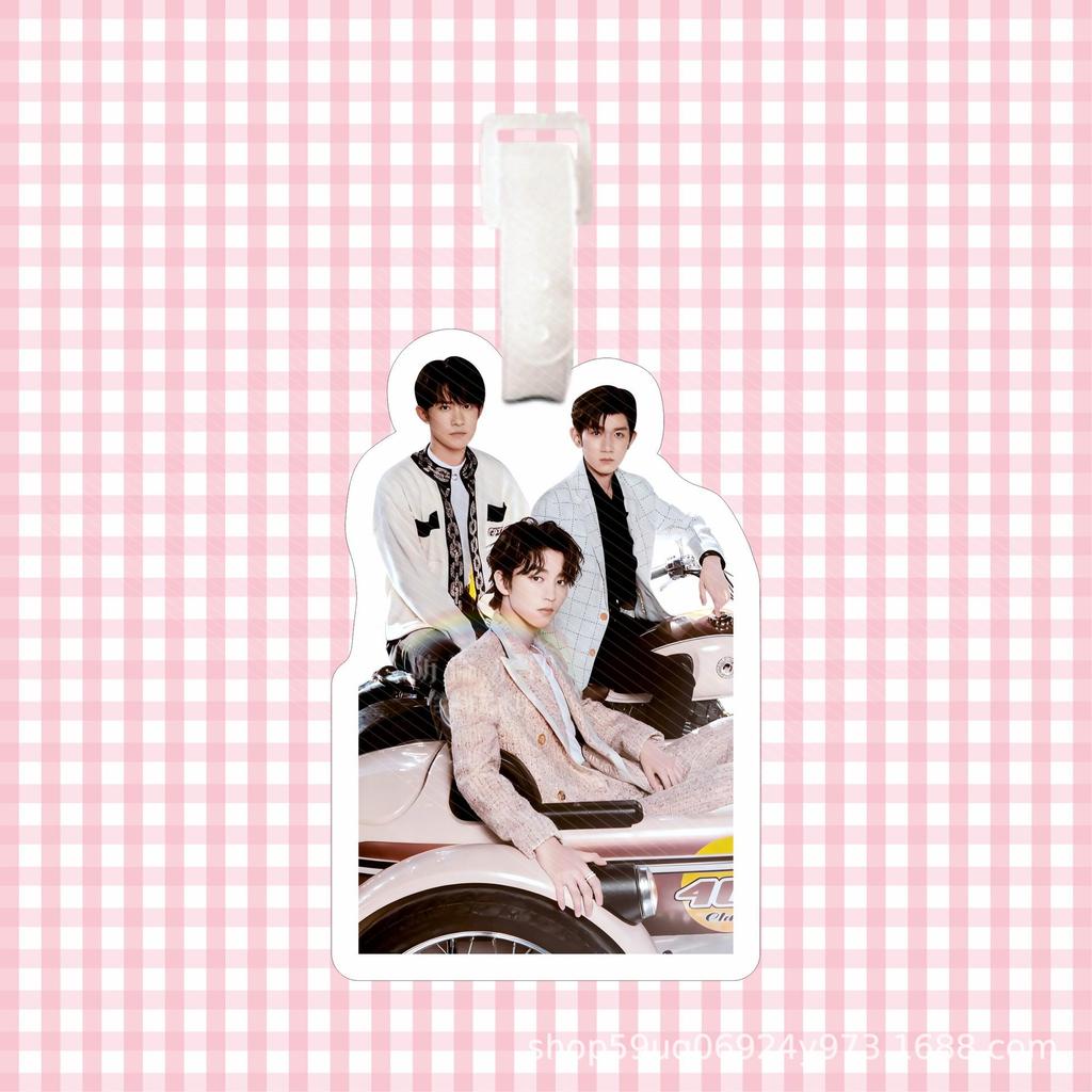 Wang Junkai Luggage Tag Backpack Pendant - Anti-Lost Key Chain and Travel Suitcase Ornament