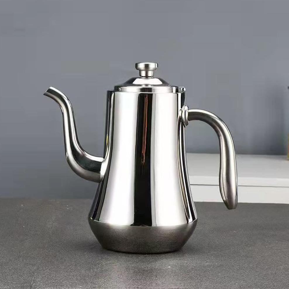 

Чайник из пищевой нержавеющей стали, Большой емкости с длинным носиком и ситечком для чая, Ресторанный чайник, Нагреваемый чайник, 1,5 л