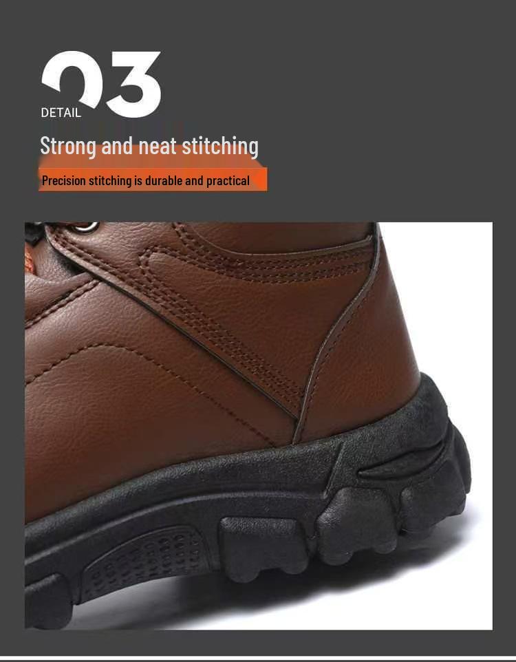 Herren Große Fleecegefütterte Baumwoll-Wanderschuhe, Weiche Sohle Rutschfest Lässige Outdoor-Schnee-Stiefel (2025)