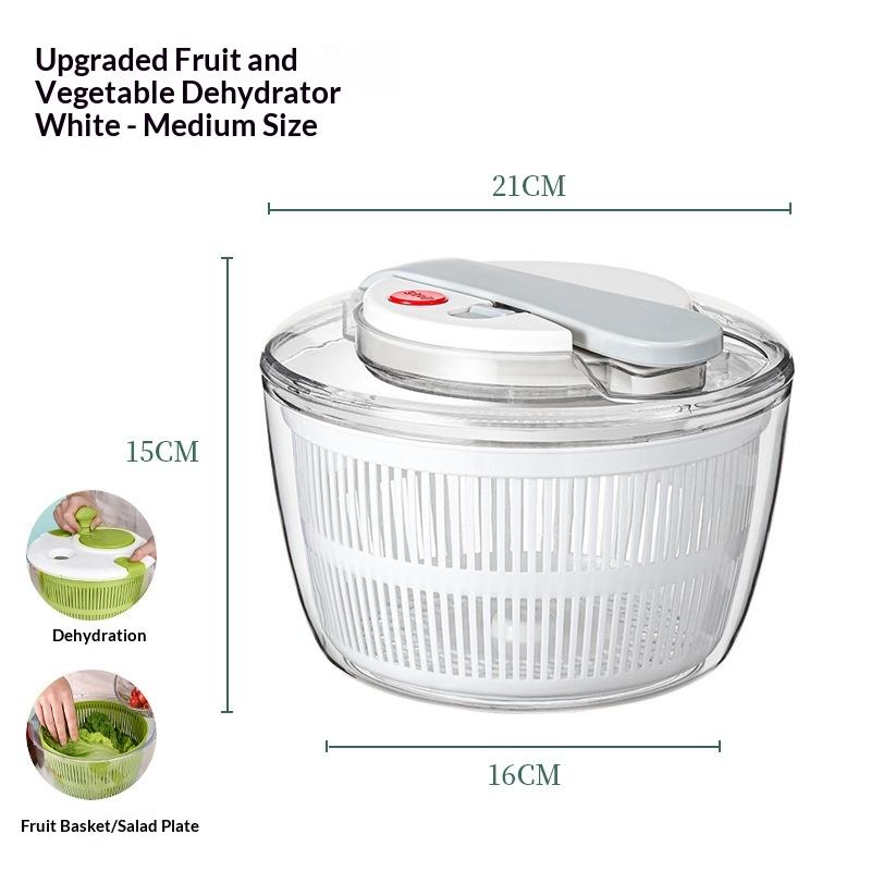 

5L Vegetable Salad Spinner Multifunctional Lettuce Leaf Dehydrator Push Type Spin Dryer for Fruit Washing Draining