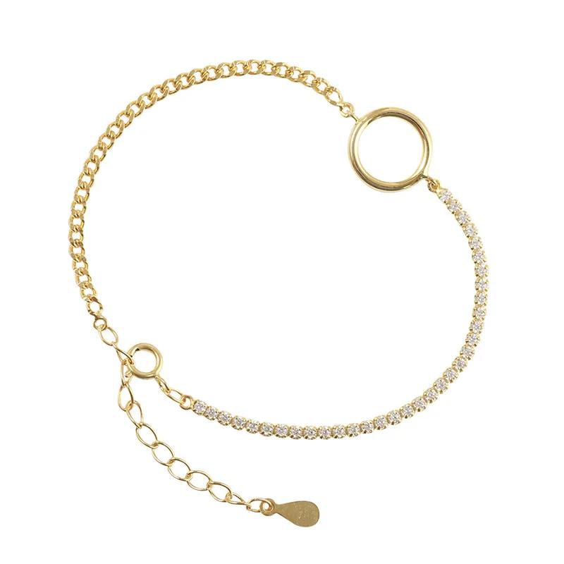 

ANENJERY lrregular круглый браслет для женщин асимметричный темпераментный браслет-цепочка минималистичные вечерние ювелирные аксессуары