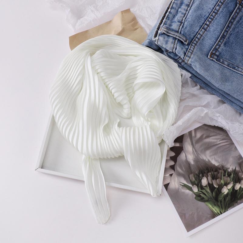 

Летний ярко-оранжевый жатый шелковый шарф и милая японская корейская повязка для волос 70cm