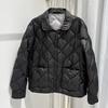 Womens Lightweight Reversible Duck Down Puffer Jacket With Stand Collar Quilted Short Coat Winter