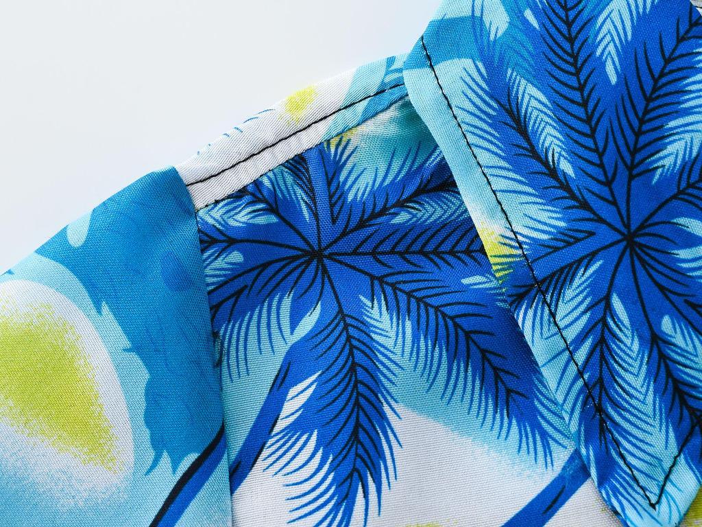 Summer Kids Beach Coconut Tree Boys' Short Sleeve & Shorts Set