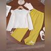 Kids Cartoon Casual Fashion Outfit Set Long Sleeve Top & Pants