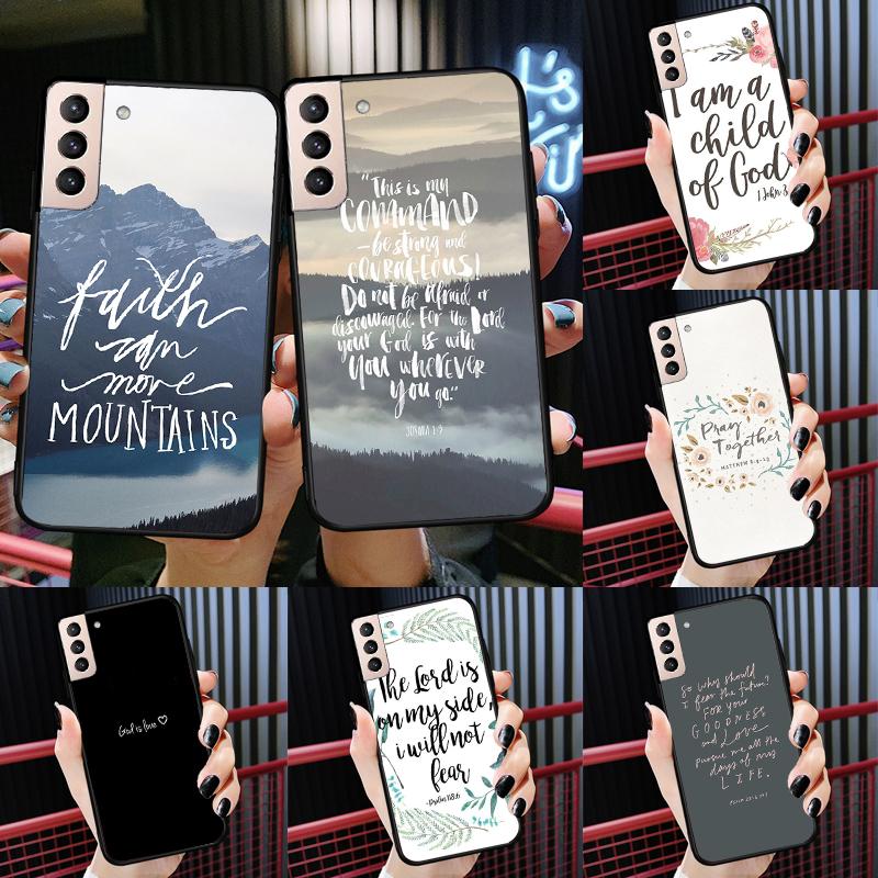 Bible Verse Quotes Phone Case For Samsung Galaxy S25 Ultra S20 S21 S22 S23 S24 Ultra S24 FE S9 S10 Plus Cover