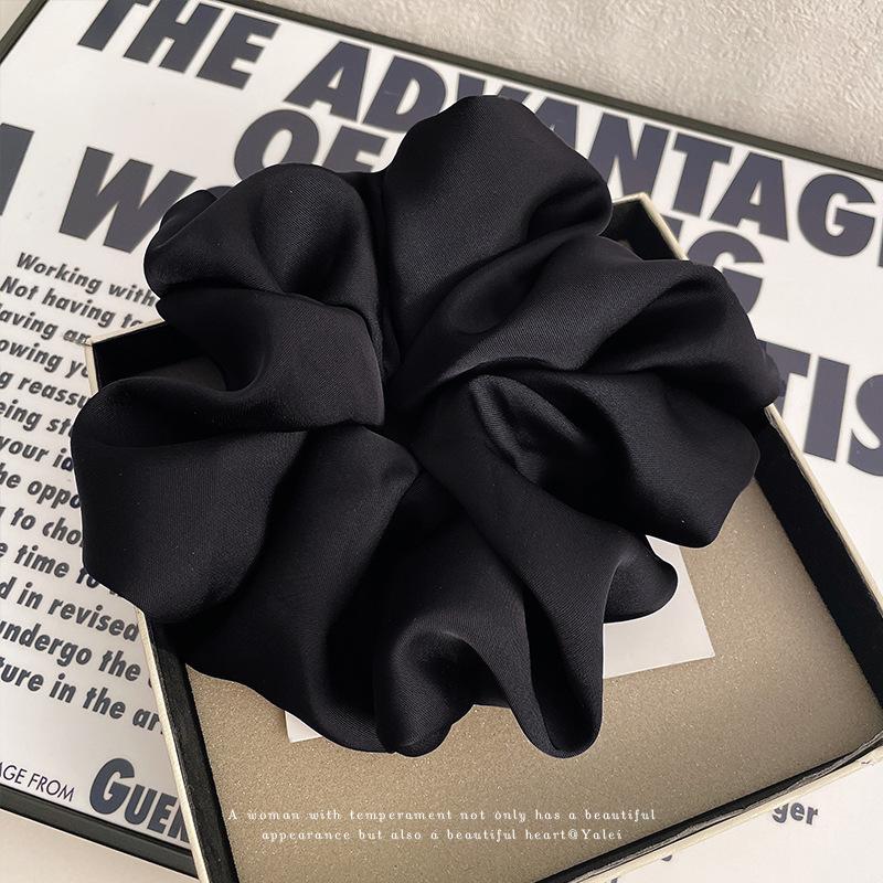 

Корейские Элегантные Черные Скранчи Женские Девичьи Эластичные Резинки для Волос Аксессуары Завязка Кольцо для Волос Веревка Головной Убор Украшение about 18 cm