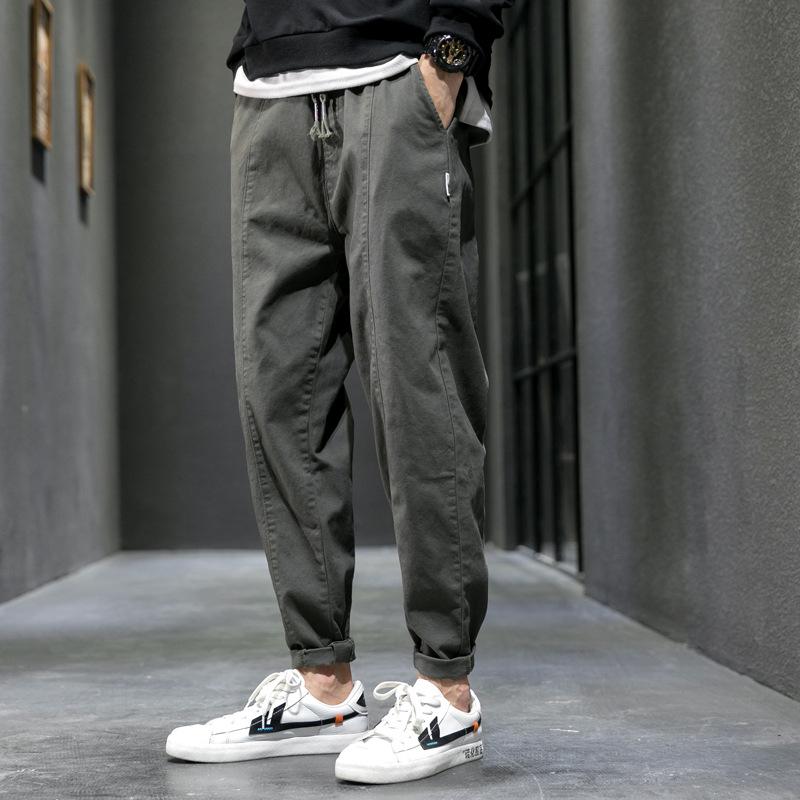 Pánské bavlněné džíny rovného střihu v korejském stylu - Ležérní pracovní trend Joggers