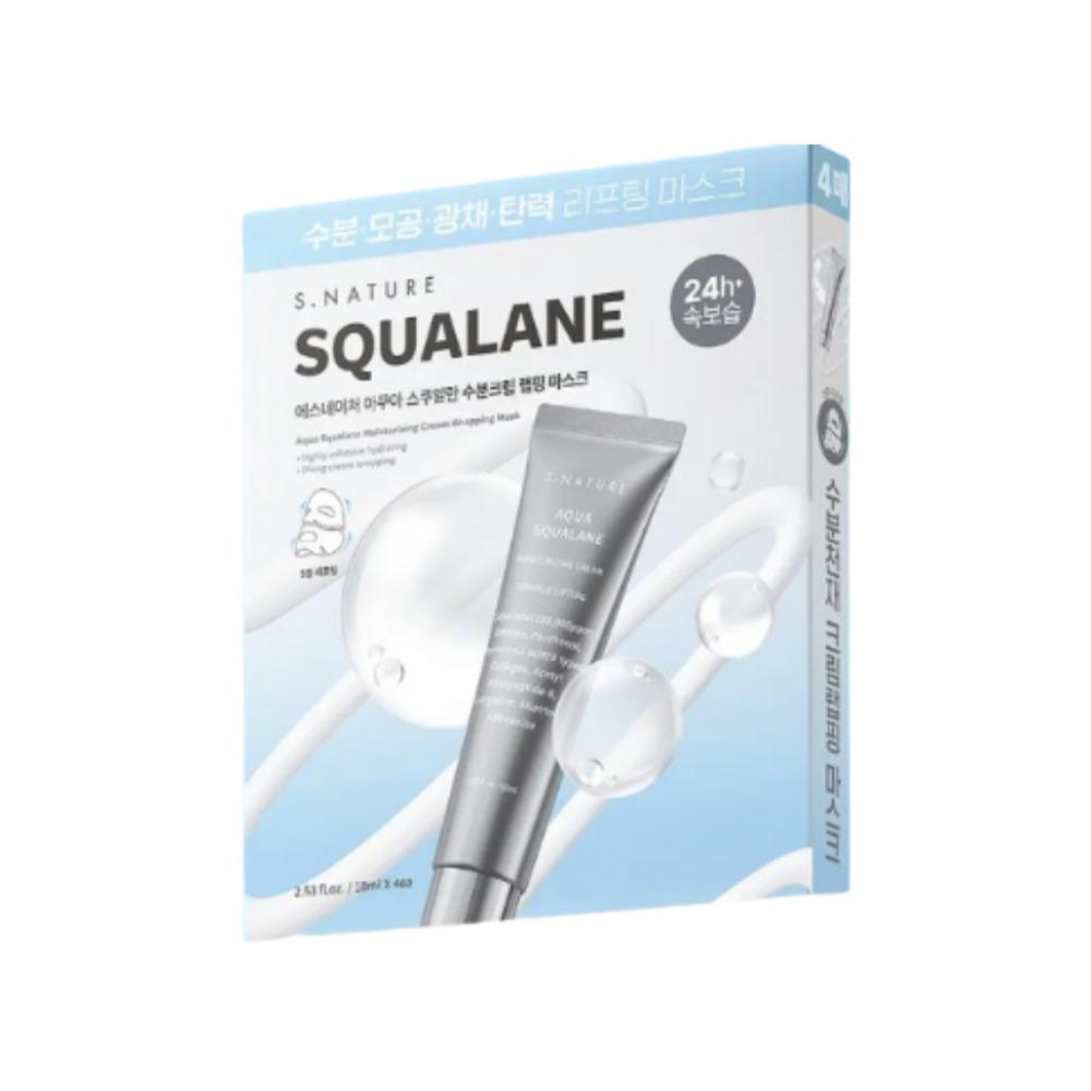 S.NATURE Aqua Squalane Moisturizing Wrapping Mask Deep Hydration Sheet Mask 4 Sheets