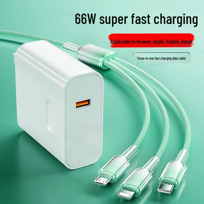 3-in-1 Fast Charging Cable: Compatible with Apple, Huawei, Xiaomi - Type-C Plug