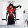 Japanese Ceramic Handicraft Waterproof Polyester Fabric Waterproof Polyester Fabric Bathroom Curtain 180 X 200cm with 12 Hooks