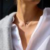 Yori Wodoodporny Stal Nierdzewna Biały Łza Cyrkonia Kübik Naszyjnik z Łańcuszkiem O Modna Biżuteria Bijoux Femme