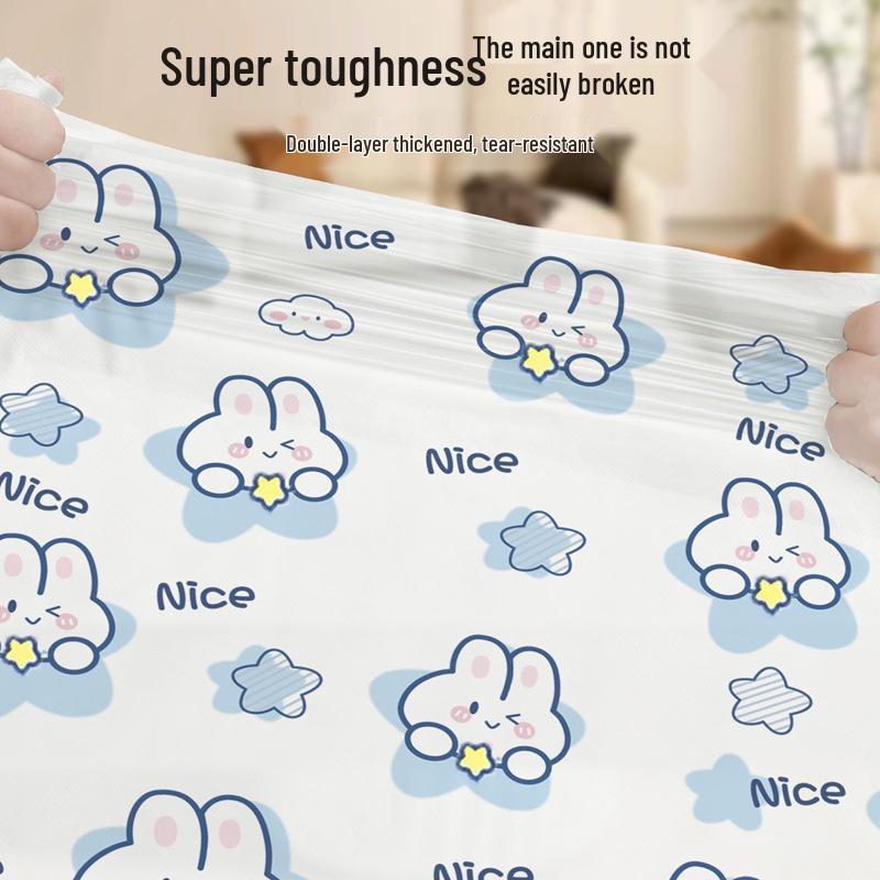 Cute Cartoon Rabbit Drawstring Garbage Bags - Thick and Durable for Home and Kitchen Use