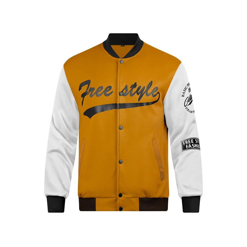 

Spring and Autumn American High Street Handsome Young Men s Baseball Uniform Jacket Men s Loose Casual Jacket Men s 2XL
