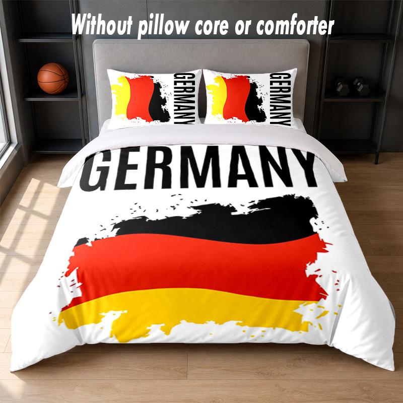 Germany national football team Design Bed Bedding Set 1 Duvet Cover + 2 Pillowcases Soft Breathable Household Bed Linens