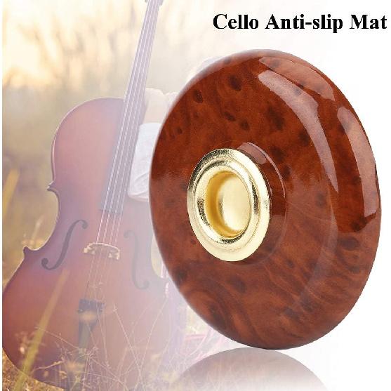 Cello Endpin Rest, Rock Stop Cello Endpin Rest Stopper Non-Slip Anchor Mat with Holes for Floor(Brown)