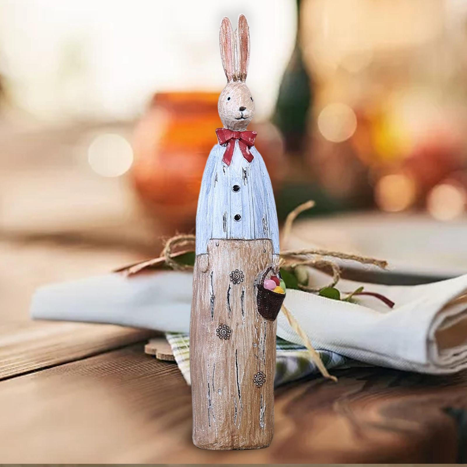 Statue Bunny Animal Sculpture Figurines for Desktop Shop Living Room Layout Decor man