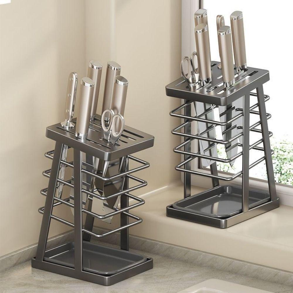 Square Kitchen Utensils Storage Holder Black White Kitchen Countertop Storage Rack  Kitchen Use