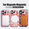 Pink Cartoon Floral Pattern Case For iPhone 17 Pro Max Magnetic For Magsafe Silicone Cover For iPhone 16 Pro Max Funda iPhone 15 14 13 12 11 16E Air