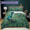 Peacock Pattern Bedding Uilt Set Uilt Cover Pillowcase Home Decoration Birthday Gift (1 * Duvet Cover + 2 * Pillowcase Without Core)