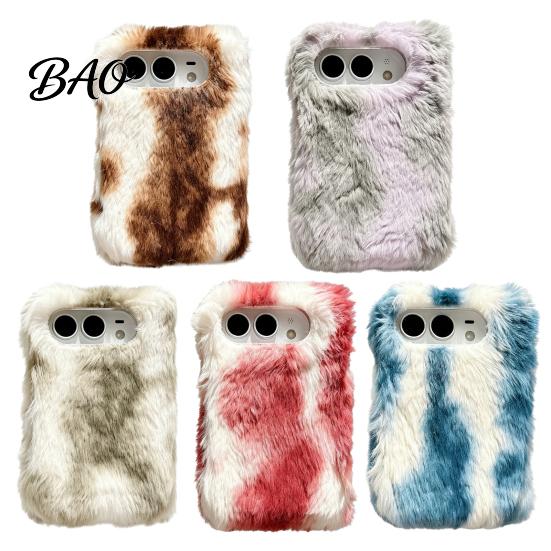 Warm Texture Phone Case Plush for IPhoneDuo, Fuzzy Gradient Color Cover with Soft Touch Autumn Full Protection, Cute Shockproof Foldable Shell, Winter