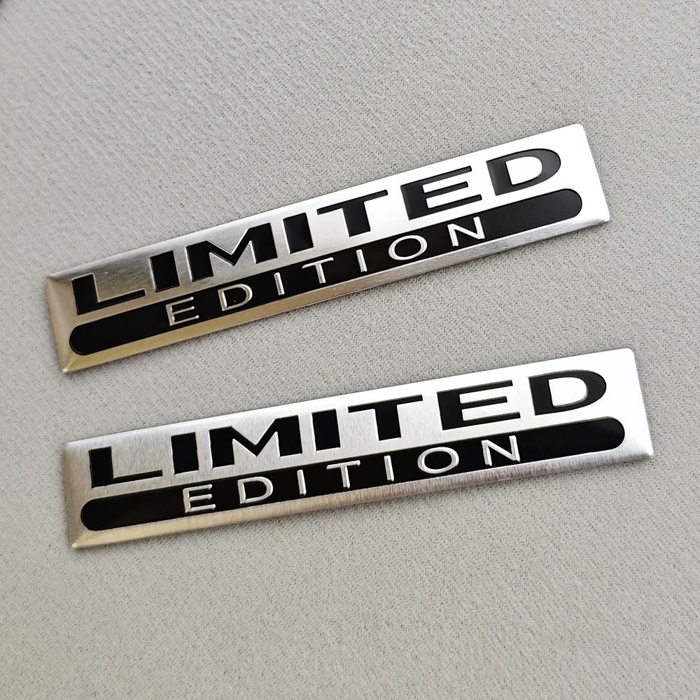 

2PCS Metal Aluminium LIMITED EDITION Logo Emblem 3D Chorme Silver Black Red Car Sticker Fender Trunk Badge Decal Car Accessories Silver Black