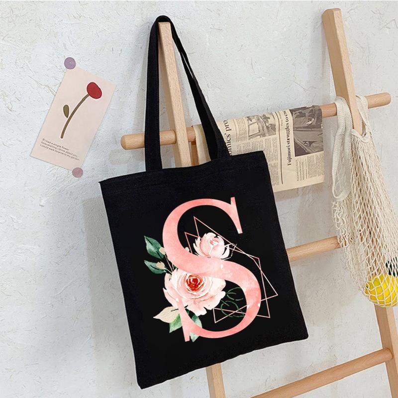 Alphabet Letter A-Z Printed Shoulder Bag Female Casual Student Crossbody Bag Large Capacity