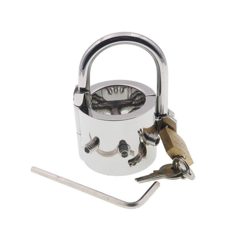 Stainless Steel Scrotum Pendant Stretching Exercise Testicles Alternative Training   Sex Toy Chastity Cage Penis Sleeve BDSM